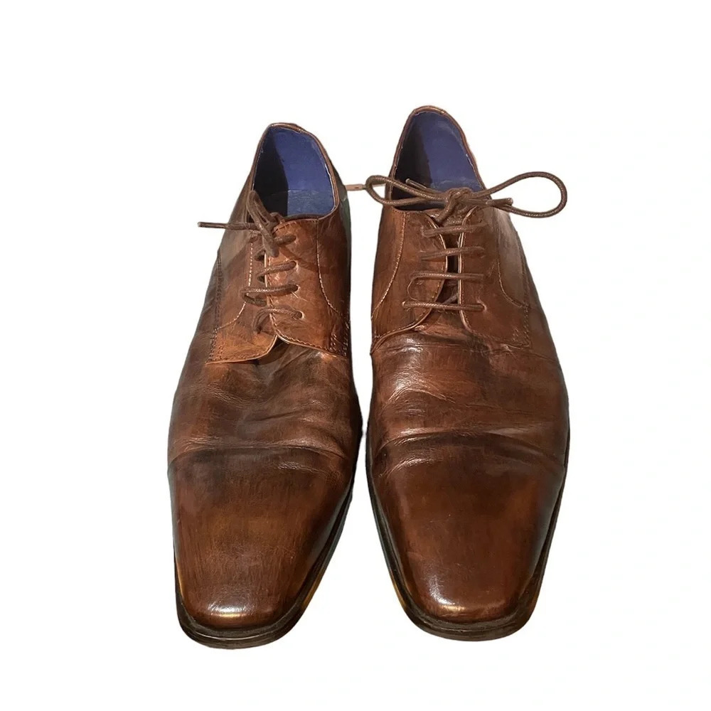 STEVE MADDEN BROWN LEATHER DRESS SHOES